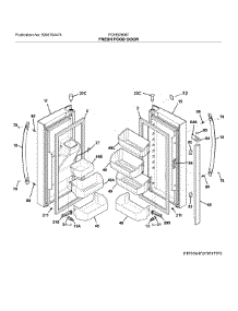 Fresh Food Doors parts for Frigidaire Refrigerator FGHB2868TE2 from AppliancePartsPros.com