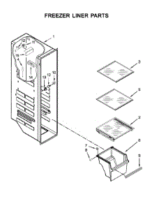 Freezer Liner Parts parts for Kenmore Refrigerator 106.51783413 (10651783413, 106 51783413) from AppliancePartsPros.com