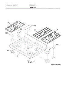 Main Top parts for Frigidaire Range FGGF304DPFG from AppliancePartsPros.com