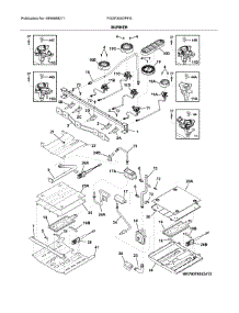 Burner parts for Frigidaire Range FGGF304DPFG from AppliancePartsPros.com