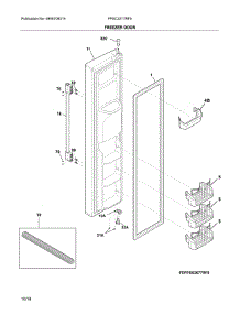 Freezer Door parts for Frigidaire Refrigerator FPSC2277RF5 from AppliancePartsPros.com