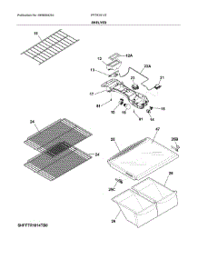 Shelves parts for Frigidaire Refrigerator FFTR1814TB2 from AppliancePartsPros.com