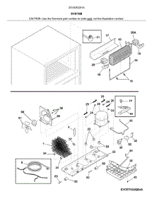 System parts for Kenmore Refrigerator 253.6050261A (2536050261A, 253 6050261A) from AppliancePartsPros.com