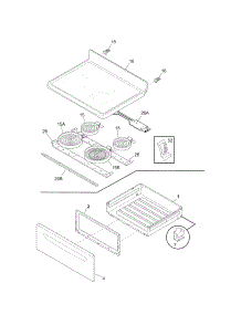Top / Drawer parts for Kenmore Range 790.92204015 (79092204015, 790 92204015) from AppliancePartsPros.com
