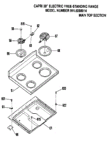 Main Top Section parts for Kenmore Range 911.6008914 (9116008914, 911 6008914) from AppliancePartsPros.com