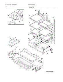 Shelves parts for Frigidaire Refrigerator FGHG2366PFCA from AppliancePartsPros.com