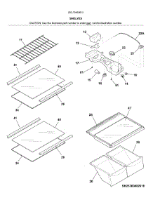 Shelves parts for Kenmore Refrigerator 253.70402613 (25370402613, 253 70402613) from AppliancePartsPros.com
