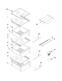 Refrigerator Shelf Parts parts for Kenmore Refrigerator 106.51172310 (10651172310, 106 51172310) from AppliancePartsPros.com