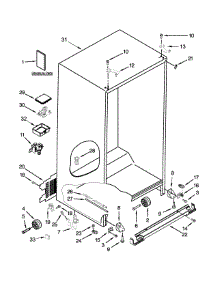 Cabinet Parts parts for Kenmore Refrigerator 106.51172310 (10651172310, 106 51172310) from AppliancePartsPros.com