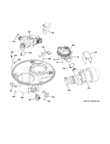 Sump & Motor Mechanism parts for Ge Dishwasher GDF570SGF7WW from AppliancePartsPros.com