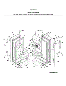 Fresh Food Doors parts for Kenmore Refrigerator 253.70347411 (25370347411, 253 70347411) from AppliancePartsPros.com