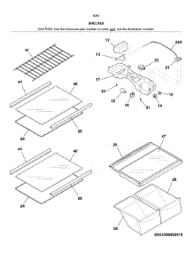 Shelves parts for Kenmore Refrigerator 253.60409613 (25360409613, 253 60409613) from AppliancePartsPros.com