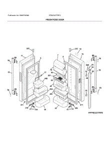 Fresh Food Door parts for Frigidaire Refrigerator FPBC2277RFC from AppliancePartsPros.com