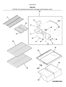 Shelves parts for Kenmore Refrigerator 253.60412618 (25360412618, 253 60412618) from AppliancePartsPros.com