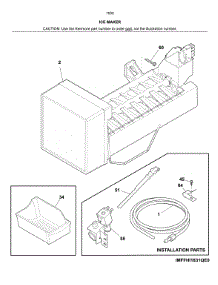 Ice Maker parts for Kenmore Refrigerator 253.70302612 (25370302612, 253 70302612) from AppliancePartsPros.com
