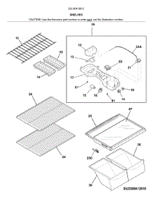 Shelves parts for Kenmore Refrigerator 253.6041261C (2536041261C, 253 6041261C) from AppliancePartsPros.com
