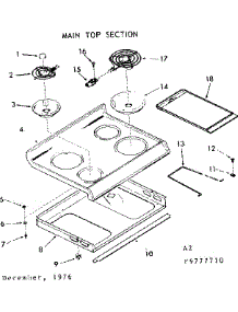 Main Top Section parts for Kenmore Range 103.9777710 (1039777710, 103 9777710) from AppliancePartsPros.com
