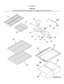 Shelves parts for Kenmore Refrigerator 253.60419619 (25360419619, 253 60419619) from AppliancePartsPros.com