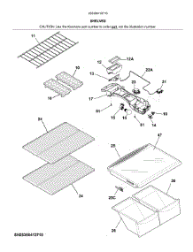 Shelves parts for Kenmore Refrigerator 253.60413715 (25360413715, 253 60413715) from AppliancePartsPros.com