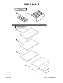 Shelf Parts parts for Kenmore Refrigerator 106.76399413 (10676399413, 106 76399413) from AppliancePartsPros.com