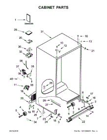 Cabinet Parts parts for Kenmore Refrigerator 106.51769512 (10651769512, 106 51769512) from AppliancePartsPros.com