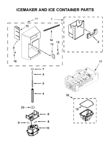 Icemaker And Ice Container Parts parts for Kenmore Refrigerator 106.51769512 (10651769512, 106 51769512) from AppliancePartsPros.com