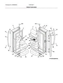Fresh Food Door parts for Frigidaire Refrigerator FGHF2367TF1 from AppliancePartsPros.com