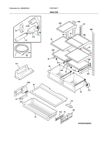Shelves parts for Frigidaire Refrigerator FGHF2367TF1 from AppliancePartsPros.com