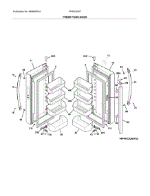 Fresh Food Door parts for Frigidaire Refrigerator FFHG2250TD1 from AppliancePartsPros.com