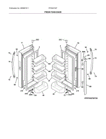 Fresh Food Door parts for Frigidaire Refrigerator FFHN2750TS1 from AppliancePartsPros.com
