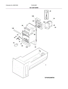 Ice Container parts for Frigidaire Refrigerator FGHD2368TD1 from AppliancePartsPros.com