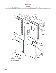Doors parts for Kenmore Refrigerator 253.70013810 (25370013810, 253 70013810) from AppliancePartsPros.com