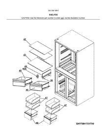Shelves parts for Kenmore Refrigerator 253.70013810 (25370013810, 253 70013810) from AppliancePartsPros.com