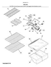 Shelves parts for Kenmore Refrigerator 253.60413713 (25360413713, 253 60413713) from AppliancePartsPros.com