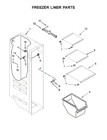 Freezer Liner Parts parts for Kenmore Refrigerator 106.51112711 (10651112711, 106 51112711) from AppliancePartsPros.com