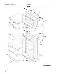 Door parts for Frigidaire Refrigerator FFHT2131QE3 from AppliancePartsPros.com
