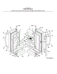 Fresh Food Doors parts for Kenmore Refrigerator 253.70447411 (25370447411, 253 70447411) from AppliancePartsPros.com