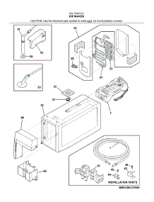 Ice Maker parts for Kenmore Refrigerator 253.70447411 (25370447411, 253 70447411) from AppliancePartsPros.com