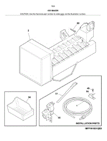 Ice Maker parts for Kenmore Refrigerator 253.70509616 (25370509616, 253 70509616) from AppliancePartsPros.com