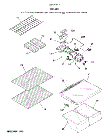 Shelves parts for Kenmore Refrigerator 253.60413712 (25360413712, 253 60413712) from AppliancePartsPros.com