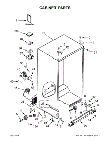 Cabinet Parts parts for Kenmore Refrigerator 106.51764511 (10651764511, 106 51764511) from AppliancePartsPros.com
