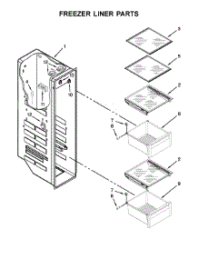 Freezer Liner Parts parts for Kenmore Refrigerator 106.51764511 (10651764511, 106 51764511) from AppliancePartsPros.com