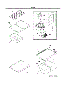 Shelves parts for Frigidaire Refrigerator FFHI2131QE2 from AppliancePartsPros.com