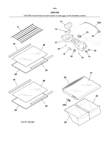 Shelves parts for Kenmore Refrigerator 253.60505616 (25360505616, 253 60505616) from AppliancePartsPros.com