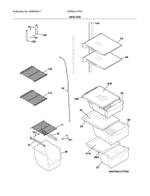 Shelves parts for Frigidaire Refrigerator FFSS2315TD0 from AppliancePartsPros.com