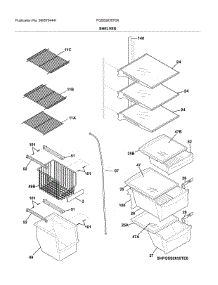 Shelves parts for Frigidaire Refrigerator FGSS2635TD0 from AppliancePartsPros.com