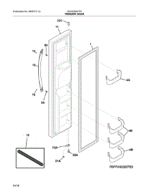 Freezer Door parts for Frigidaire Refrigerator DGHX2655TF0 from AppliancePartsPros.com