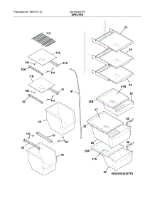 Shelves parts for Frigidaire Refrigerator DGHX2655TF0 from AppliancePartsPros.com