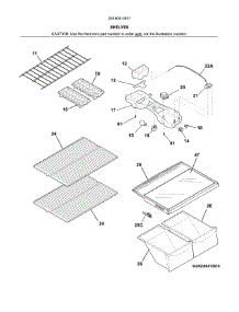 Shelves parts for Kenmore Refrigerator 253.60412617 (25360412617, 253 60412617) from AppliancePartsPros.com