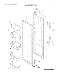 Fresh Food Door parts for Frigidaire Refrigerator DGHX2655TF0 from AppliancePartsPros.com